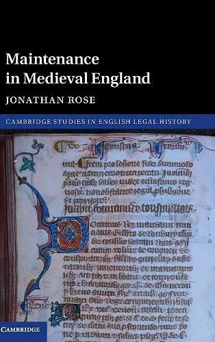 Maintenance in Medieval England cover