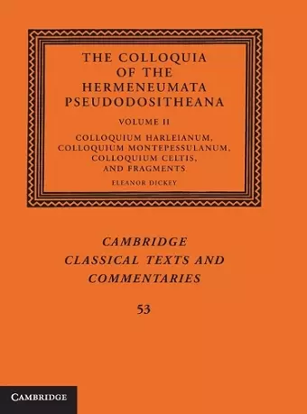 The Colloquia of the Hermeneumata Pseudodositheana cover