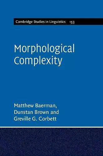 Morphological Complexity cover