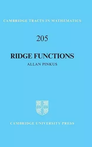 Ridge Functions cover