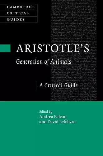 Aristotle's Generation of Animals cover