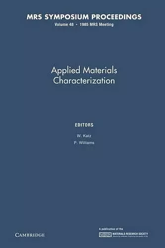 Applied Materials Characterization: Volume 48 cover
