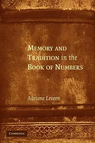 Memory and Tradition in the Book of Numbers cover