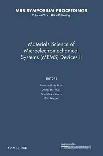 Materials Science of Microelectromechanical Systems (MEMS) Devices II: Volume 605 cover