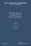 Materials Issues for Tunable RF and Microwave Devices: Volume 603 cover