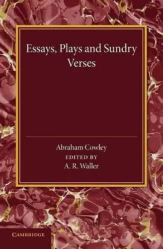 Essays, Plays and Sundry Verses cover