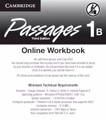 Passages Level 1 Online Workbook B Activation Code Card cover