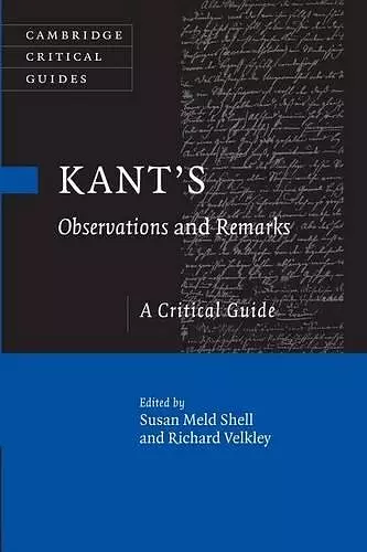 Kant's Observations and Remarks cover