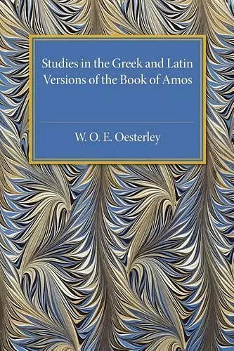 Studies in the Greek and Latin Versions of the Book of Amos cover