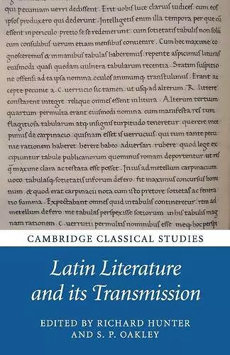 Latin Literature and its Transmission cover