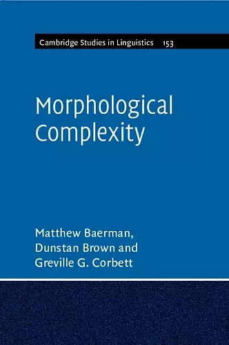 Morphological Complexity cover