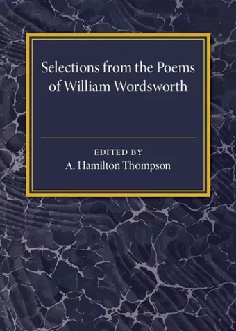 Selections from the Poems of William Wordsworth cover