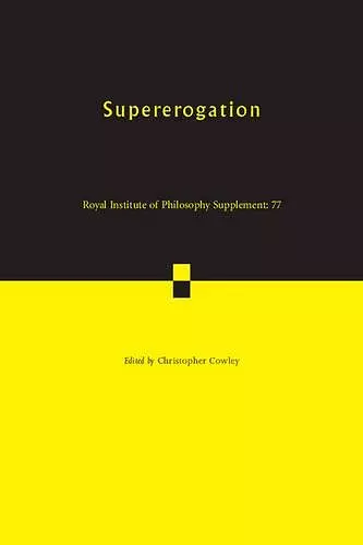 Supererogation cover