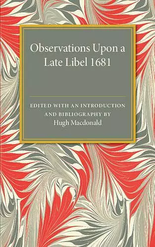 Observations Upon a Late Libel cover