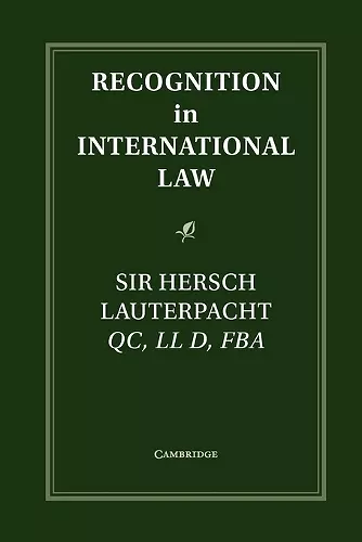 Recognition in International Law cover