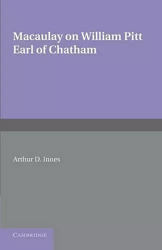 William Pitt Earl of Chatham cover