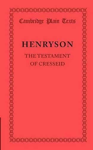 The Testament of Cresseid cover