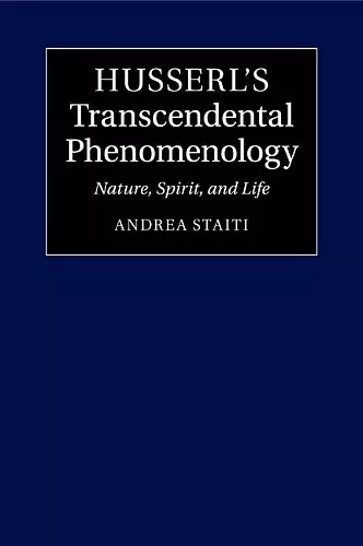 Husserl's Transcendental Phenomenology cover