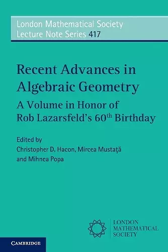 Recent Advances in Algebraic Geometry cover