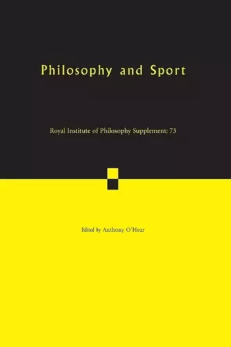 Philosophy and Sport cover