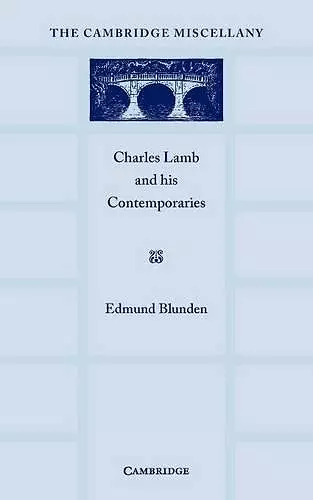 Charles Lamb and his Contemporaries cover