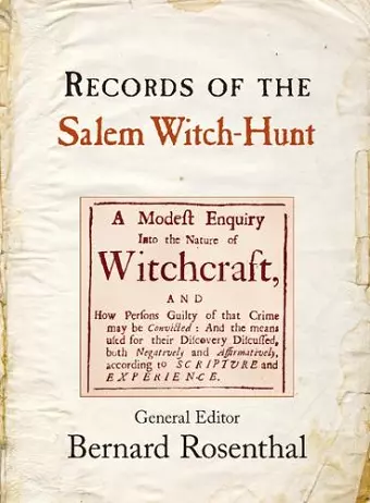 Records of the Salem Witch-Hunt cover