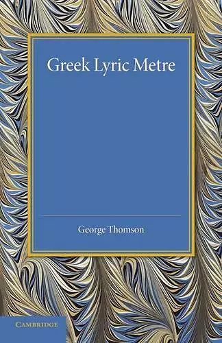 Greek Lyric Metre cover