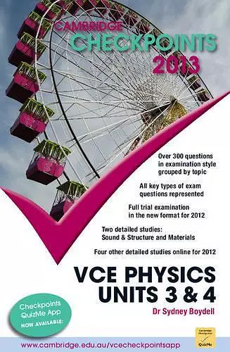 Cambridge Checkpoints VCE Physics Units 3 and 4 2013 cover