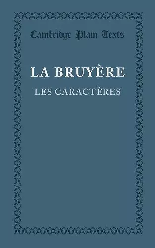 Les caractères ou les moeurs de ce siècle cover