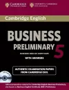 Cambridge English Business 5 Preliminary Self-study Pack (Student's Book with Answers and Audio CD) cover