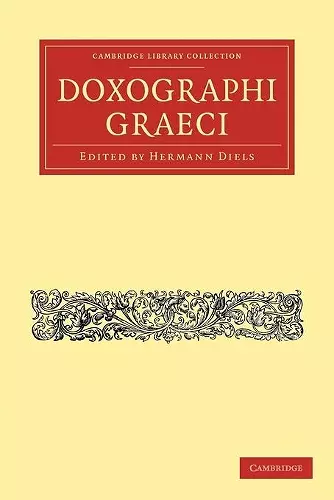 Doxographi Graeci cover