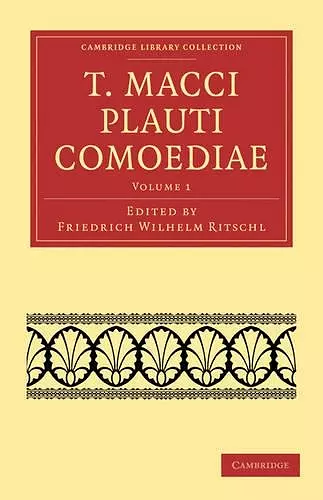 T. Macci Plauti Comoediae cover