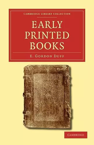 Early Printed Books cover