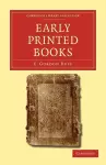 Early Printed Books cover