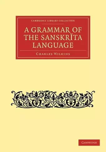 Grammar of the Sanskrit Language cover