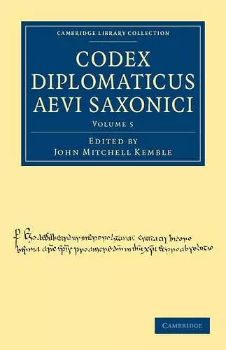 Codex Diplomaticus Aevi Saxonici cover