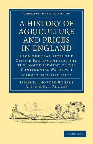 A History of Agriculture and Prices in England cover