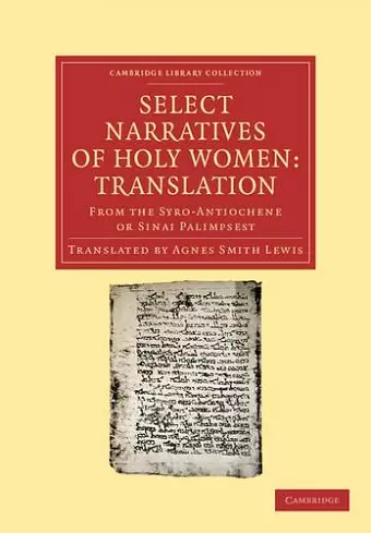 Select Narratives of Holy Women: Translation cover