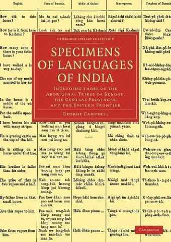 Specimens of Languages of India cover