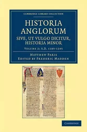 Historia Anglorum sive, ut vulgo dicitur, Historia Minor cover