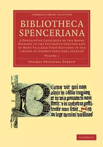 Bibliotheca Spenceriana cover