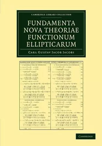 Fundamenta nova theoriae functionum ellipticarum cover