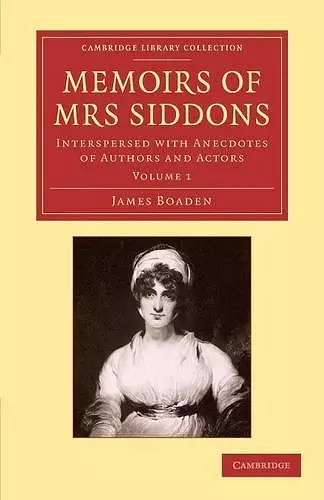 Memoirs of Mrs Siddons cover