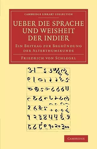 Ueber die Sprache und Weisheit der Indier cover