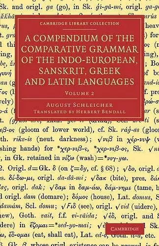 A Compendium of the Comparative Grammar of the Indo-European, Sanskrit, Greek and Latin Languages: Volume 2 cover