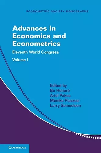 Advances in Economics and Econometrics: Volume 1 cover