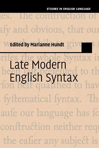 Late Modern English Syntax cover