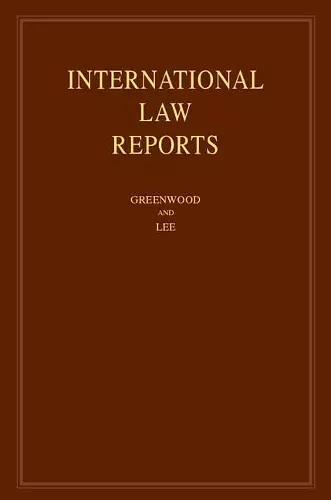 International Law Reports: Volume 175 cover