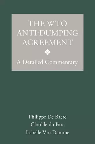 The WTO Anti-Dumping Agreement cover