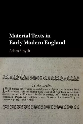 Material Texts in Early Modern England cover